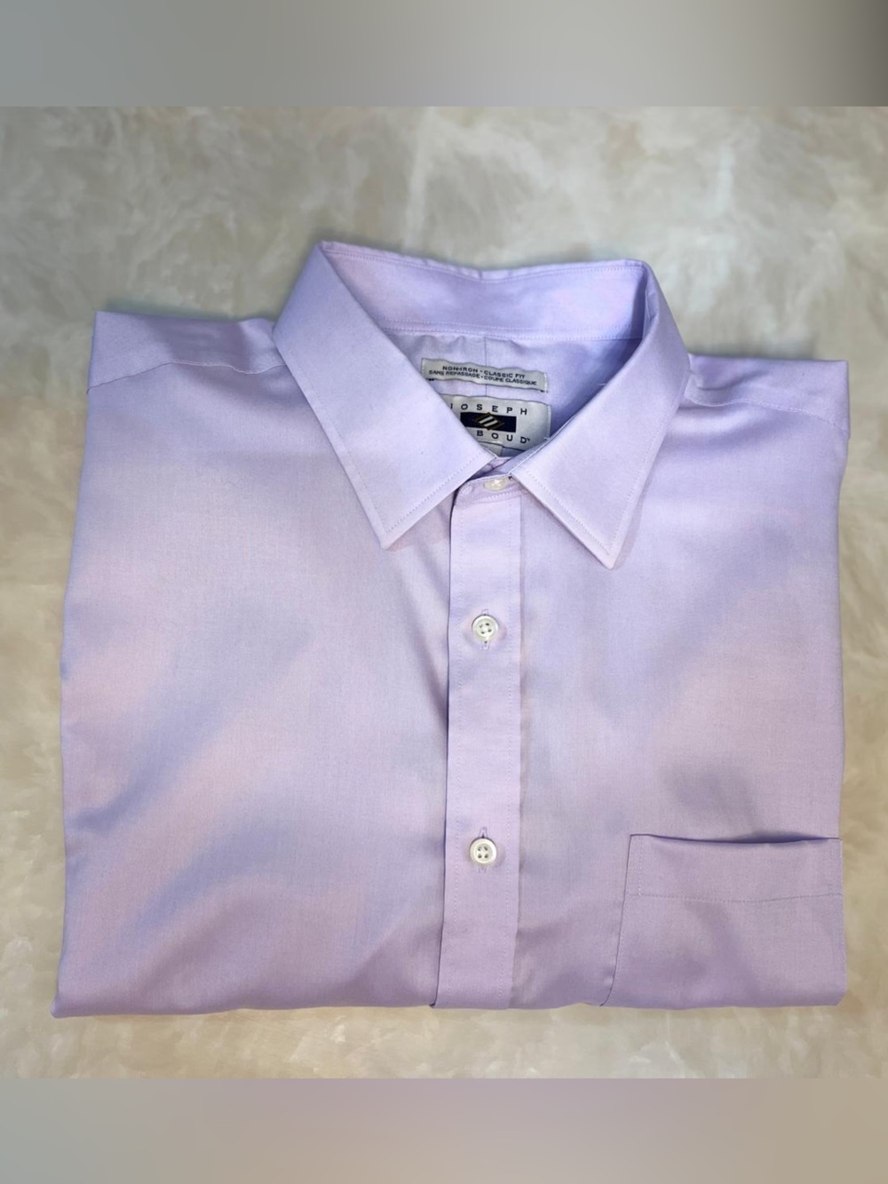 Joseph Abboud Men's Light Lavender Dress Shirt 17.5 36/37 Tall